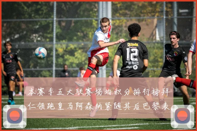 本赛季五大联赛场均积分排行榜拜仁领跑皇马阿森纳紧随其后巴黎表现不佳排第十二